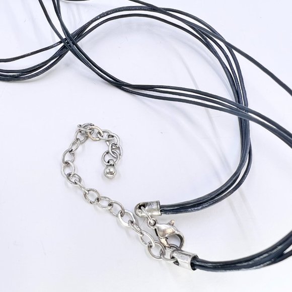 NWT - Christopher & Banks - Blue, Green & Black Pendant 16” Cord Necklace - Picture 7 of 10